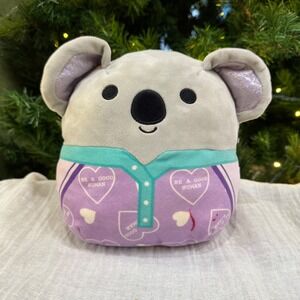 Squishmallows Koala‎ Plush "Be A Good Human" Purple Heart Pajamas 8 inch